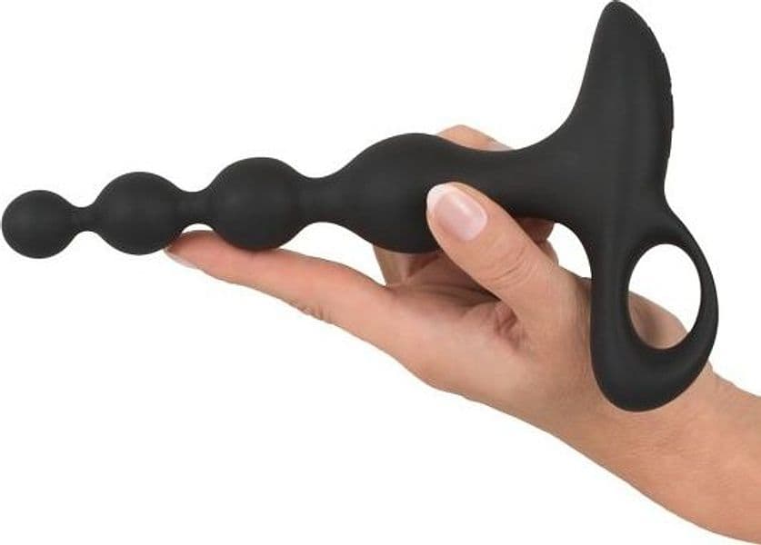 Plug Anale a perle progressive 16,5 cm vibrazioni intense Black Velvets - 7