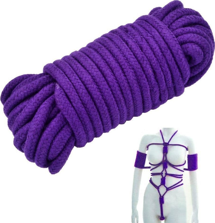 Corda bondage in morbido cotone viola 10 metri latetobed lavabile - 6