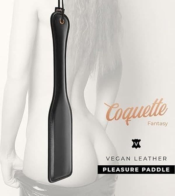 Sculacciatore paddle spanking frustino sexy sadomaso nero neoprene Coquette - 6
