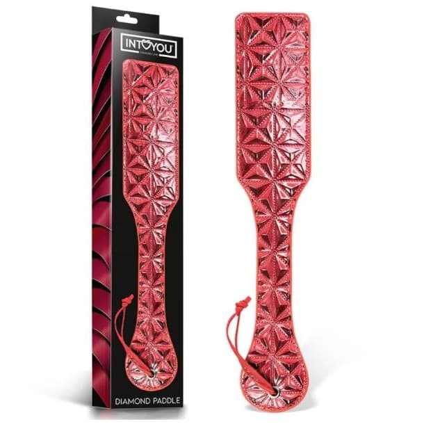 Sculacciatore paddle Diamond Red spanking frustino sexy sadomaso rosso neoprene - 5