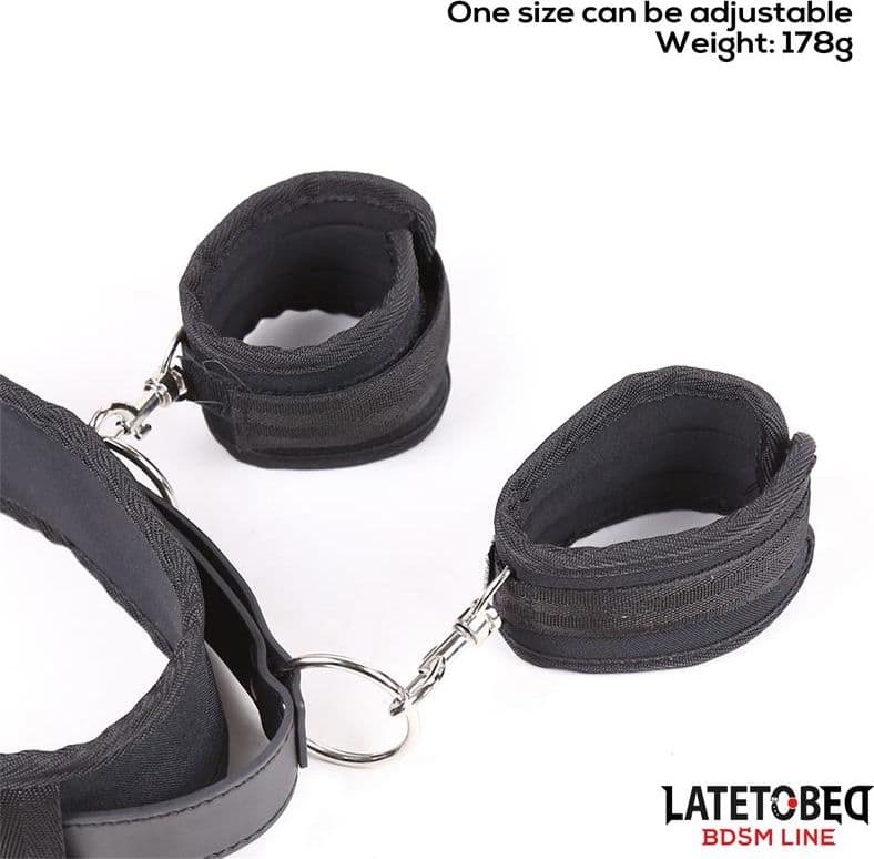 Bondage set blocco posizioni nero regolabile ideale per BDSM e fetish kit Latetobed in prodotto Erosdom - Palmi, commercioVirtuoso.it
