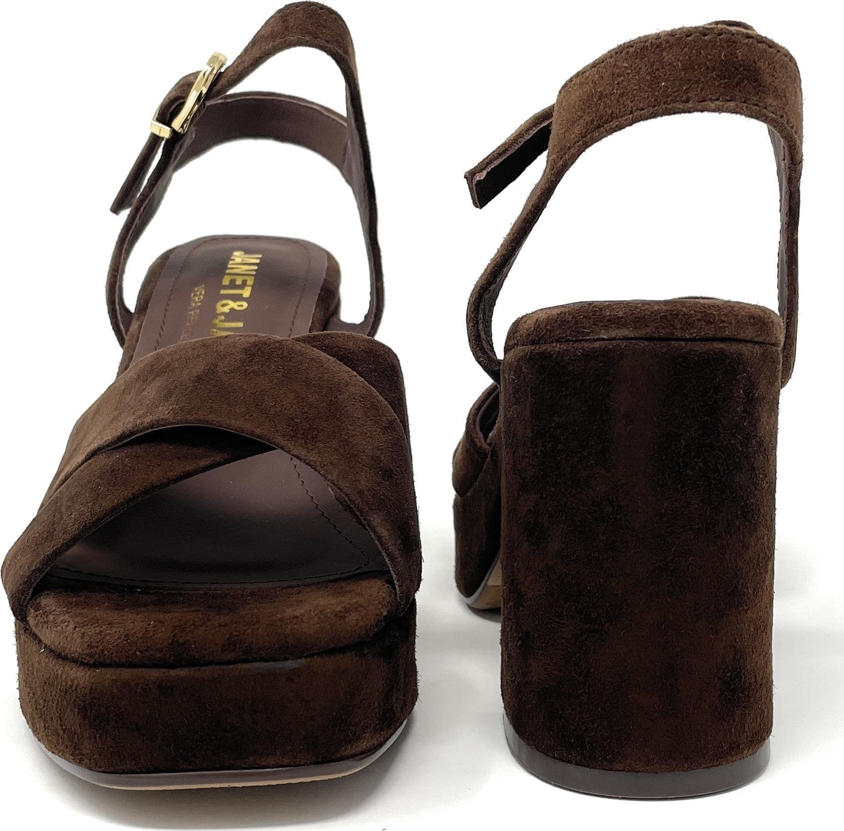 Janet & Janet sandali donna in camoscio darkbrown J 650 - 3