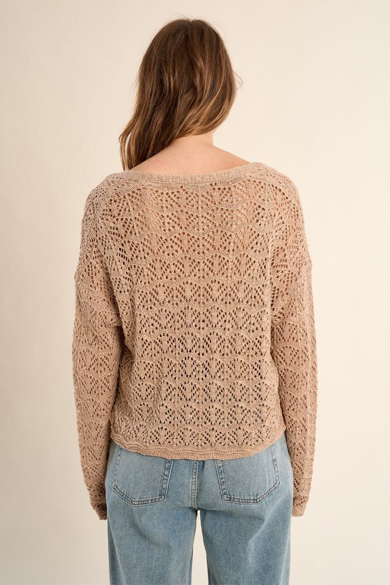 Cardigan in maglia traforata Motivo etnico in Canotte Kanal 32 - Santa Maria di Licodia, commercioVirtuoso.it