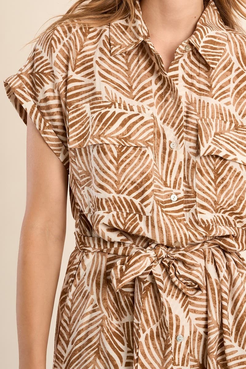 Abito corto a camicia, stampato - 3