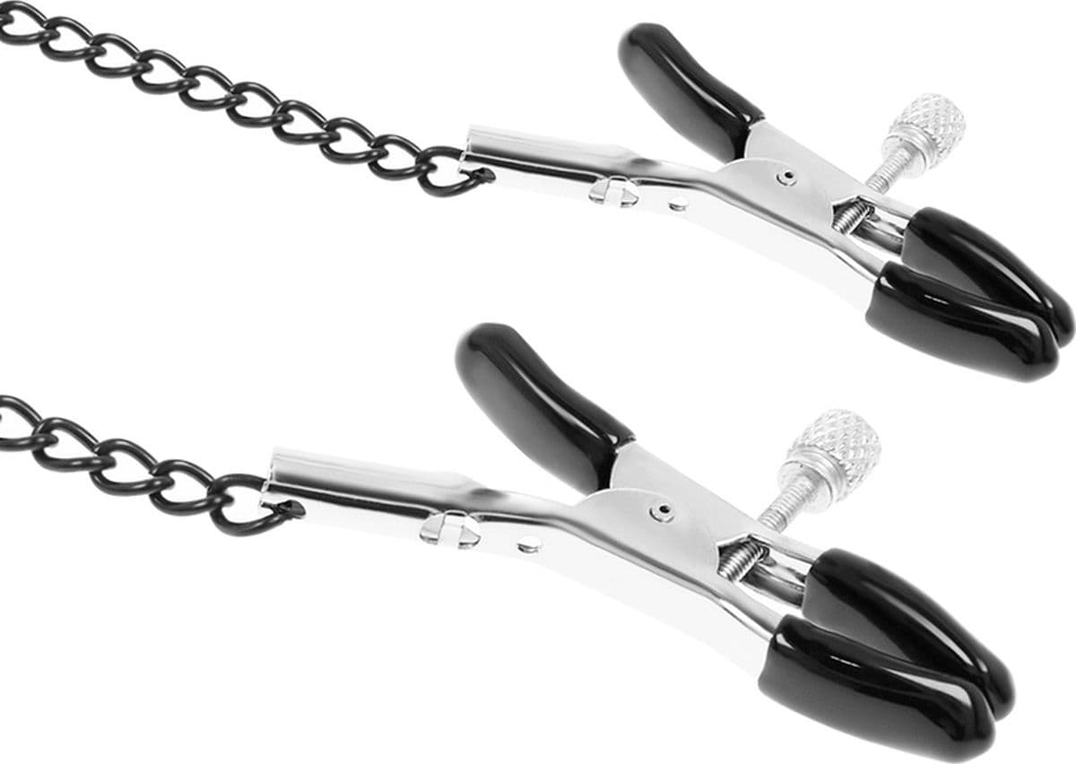Fetish gag O ring & pinzette capezzoli nero regolabile BDSM bondage fetish in prodotto Erosdom - Palmi, commercioVirtuoso.it