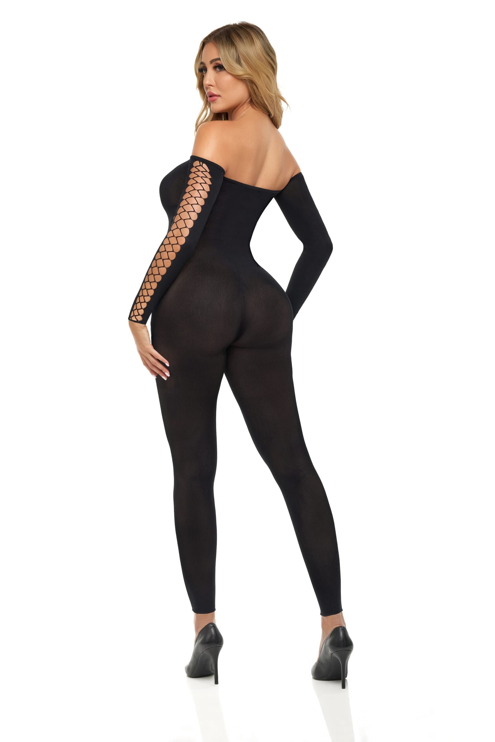 Sexy Tutina Premium Bodystocking Catsuit One Size taglie comode intimo rete nera in prodotto Erosdom - Palmi, commercioVirtuoso.it