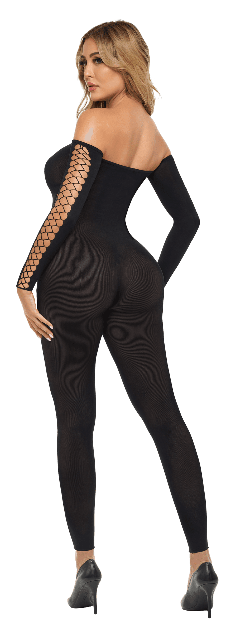 Sexy Tutina Premium Bodystocking Catsuit One Size taglie comode intimo rete nera in prodotto Erosdom - Palmi, commercioVirtuoso.it