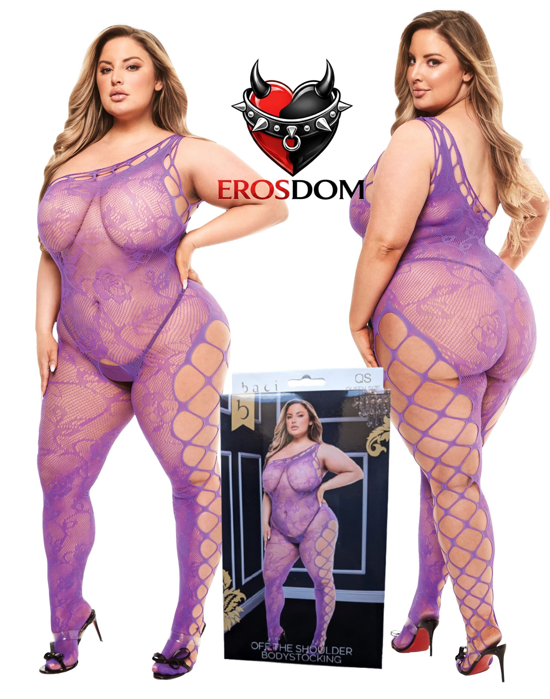 Sexy Tutina Premium Baci Bodystocking Viola Catsuit Queen SIZE XL 2XL 3 XL - 10