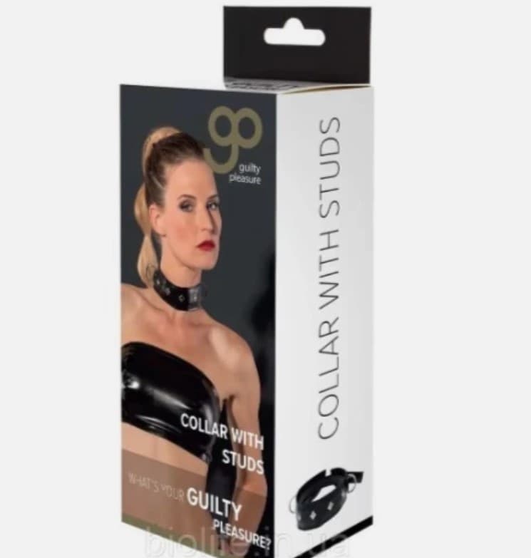 Collare donna con borchie nero Guilty Pleasure bondage fetish BDSM pelle PU - 5