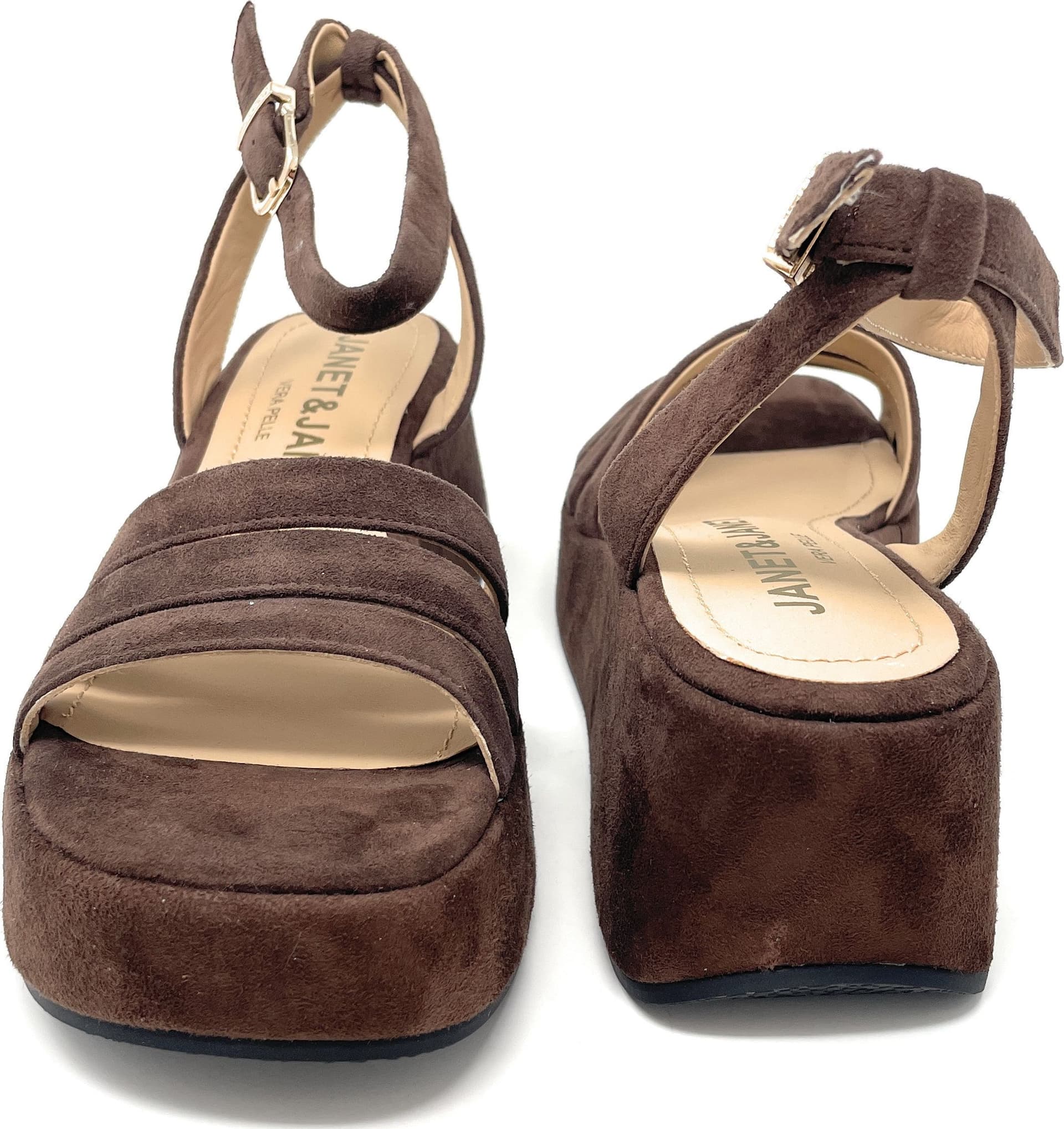 Janet & Janet sandali donna in camoscio dark marrone J 380 - 3