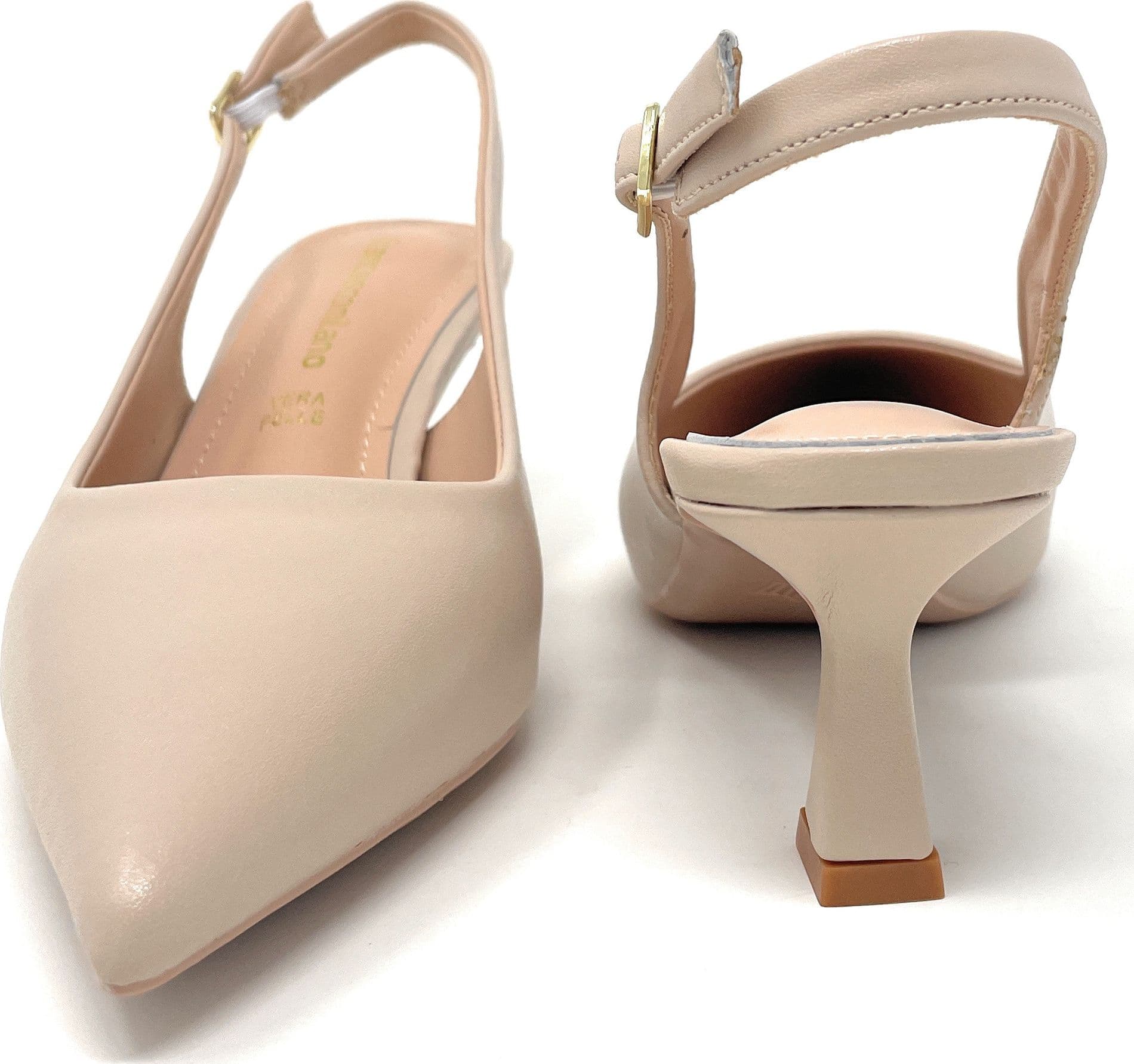 Francesco Milano slingback donna in pelle beige E06-02A - 4