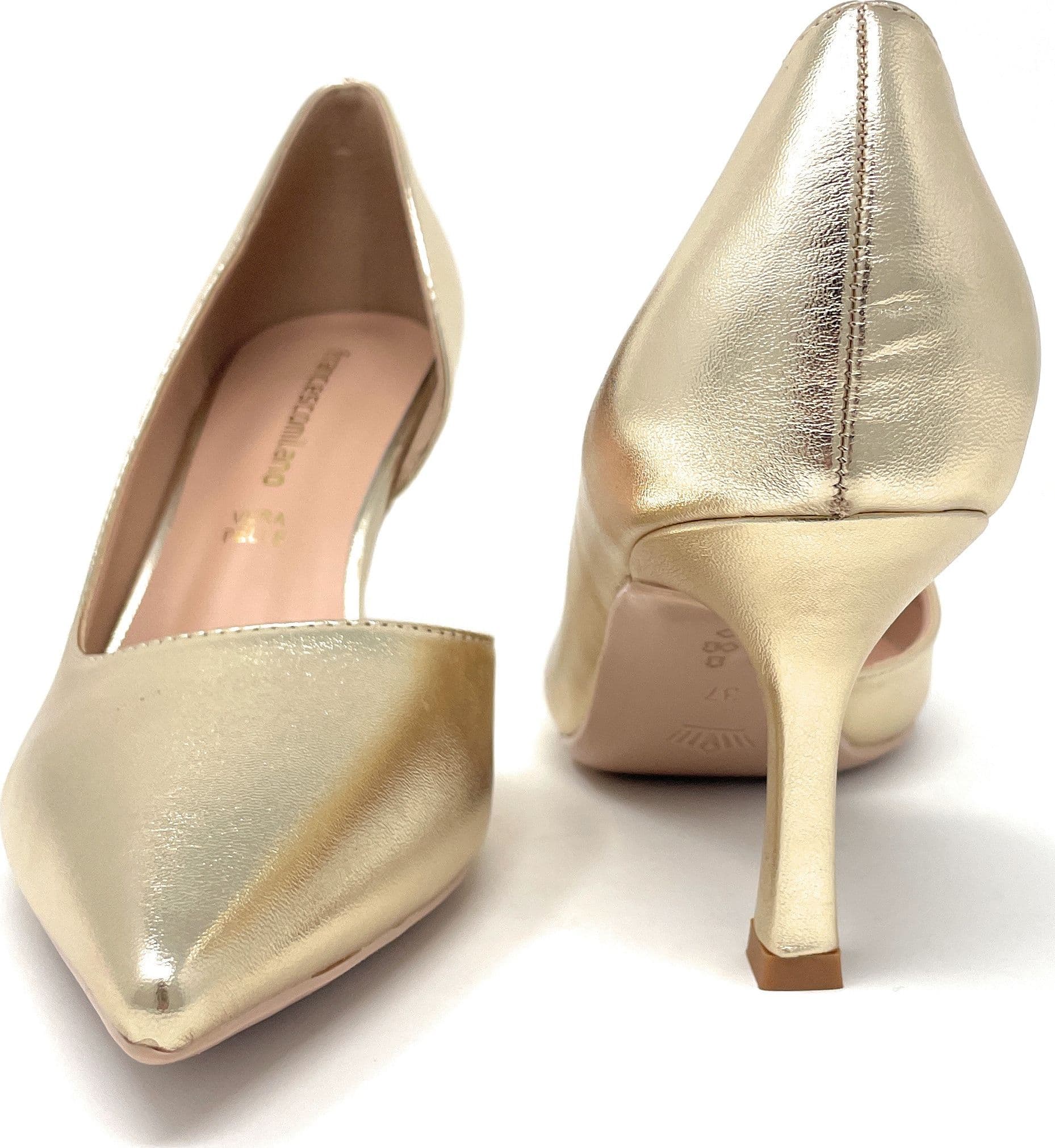 Francesco Milano décolleté in pelle platino A08-12N - 5
