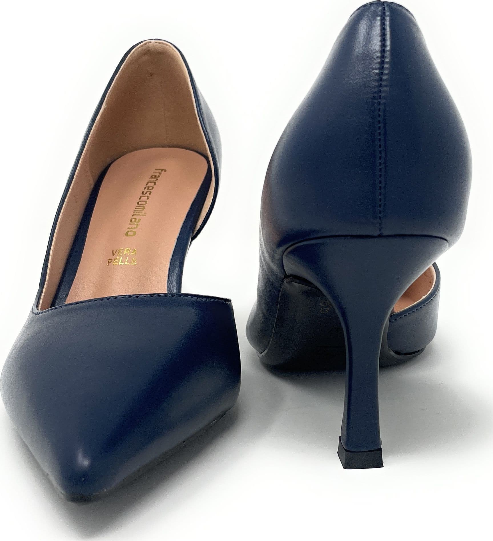 Francesco Milano décolleté in pelle blu navy A08-12A - 5