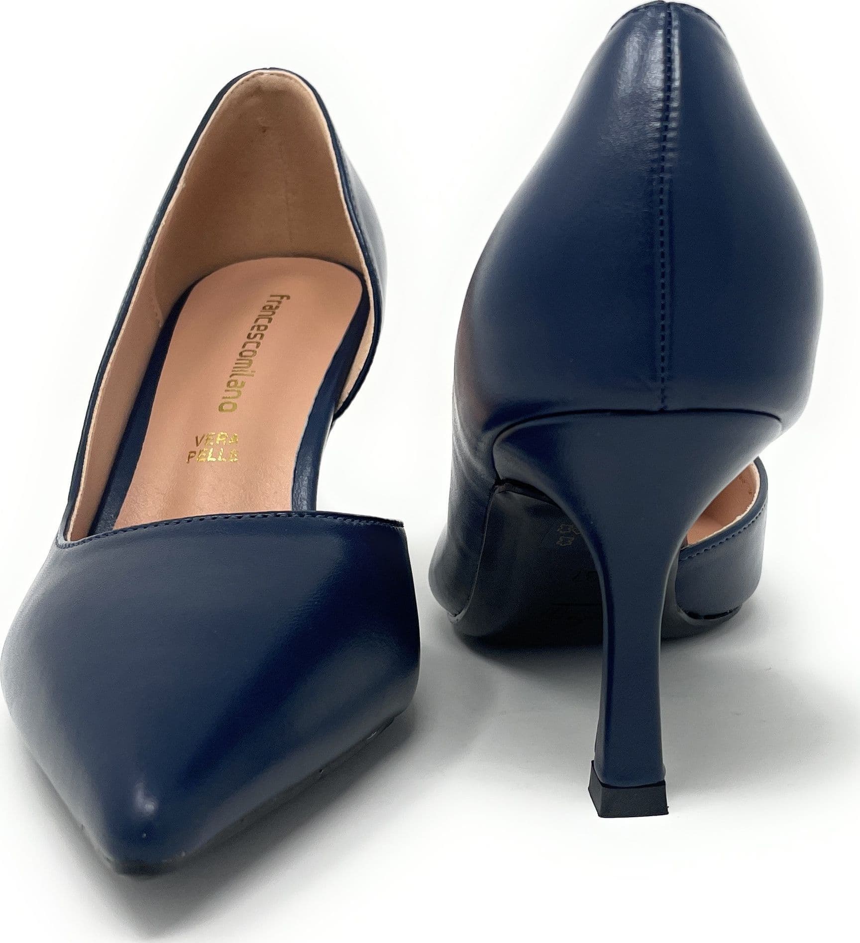 Francesco Milano décolleté in pelle blu navy A08-12A - 5