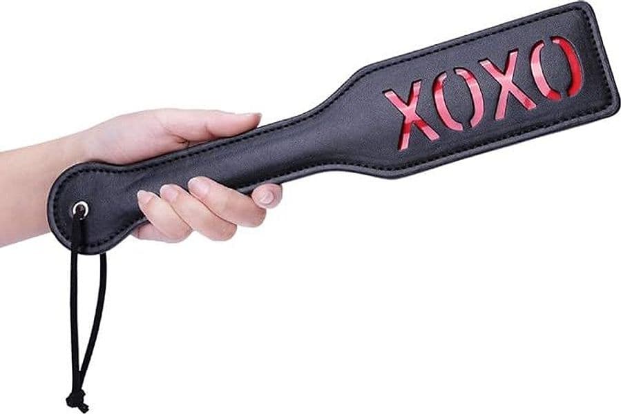 Sculacciatore 32 cm Premium paddle nero Bondage BDSM Fetish Fetish pelle - 6