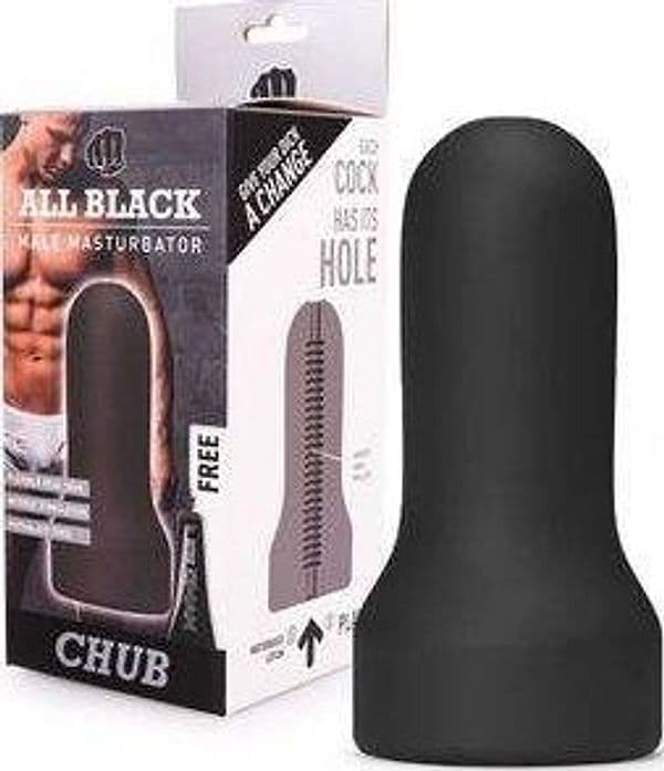 Masturbatore uomo All Black Chub super morbido testurizzato pesante nero