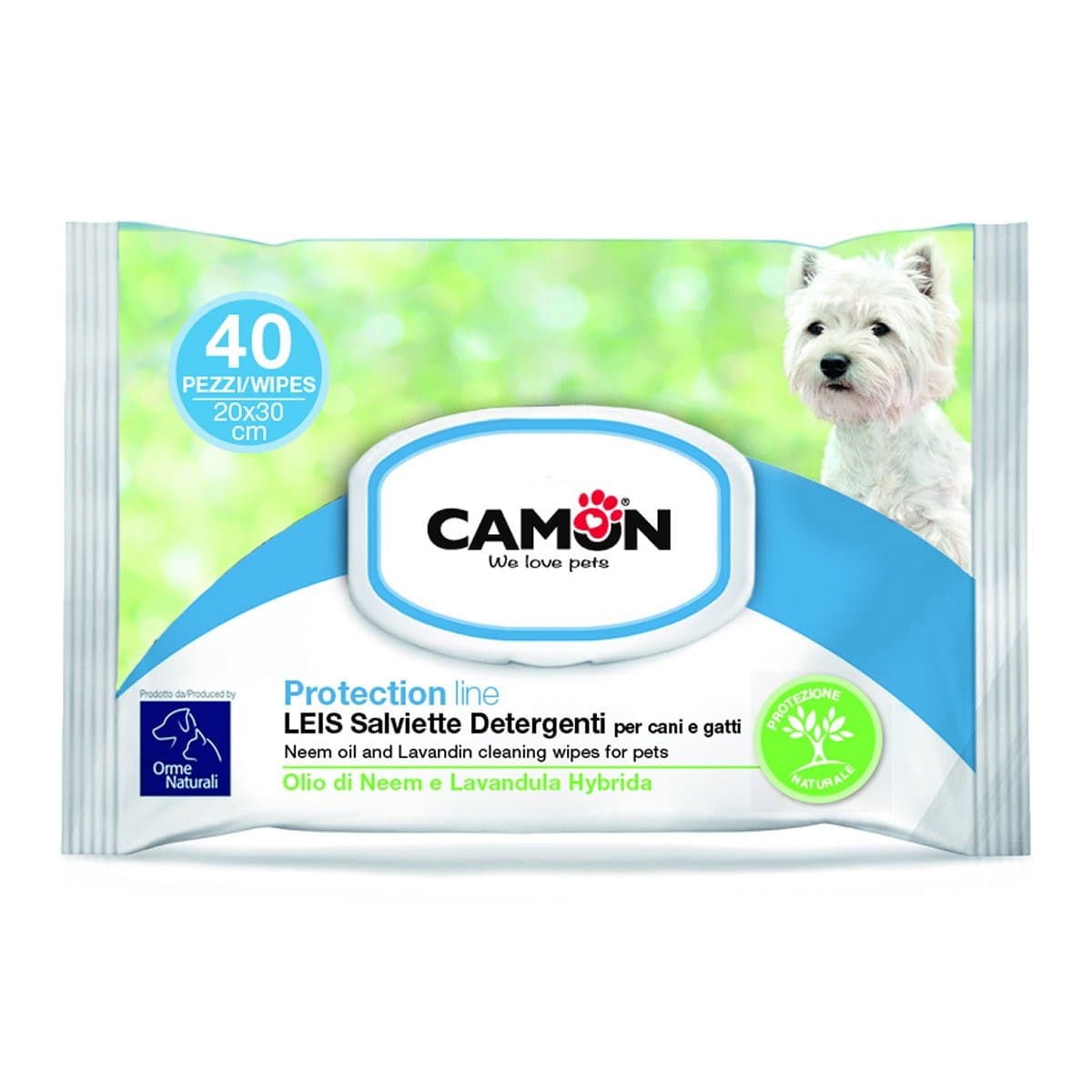 Salviette detergenti per cani olio di Neem e lavanda 40pz