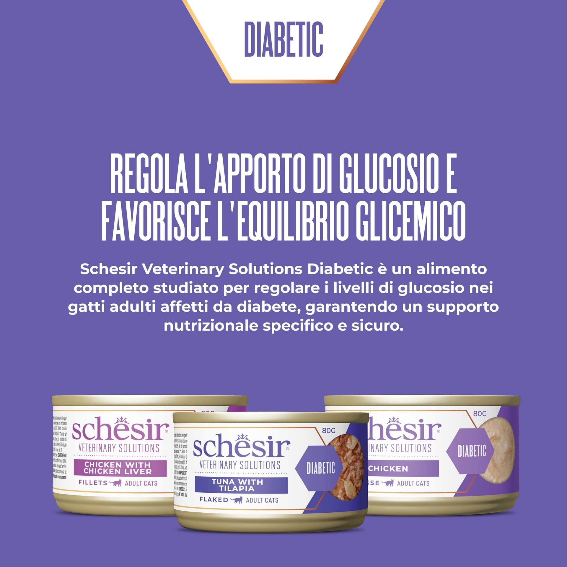 Schesir Veterinary Solution Diabetic Mousse al Pollo 80 gr gatto - 3