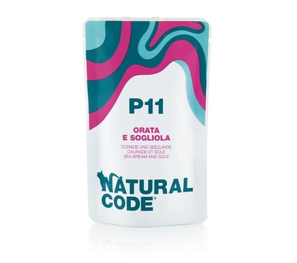 Natural Code Bustina P11 Orata e Sogliola per Gatti Adulti 70gr