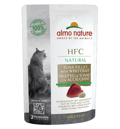 Almo Nature Bustina HFC Natural gusto filetto di Tonno e Acciughine per Gatti Adulti 55gr
