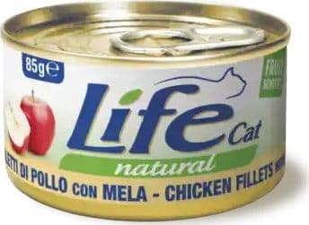 Life Cat Natural Scatoletta Filetti di Pollo con Mela per Gatti 85gr
