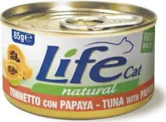 Life Cat Natural Scatoletta Tonnetto con Papaya per Gatti 85gr