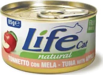 Life Cat Natural Scatoletta Tonnetto con Mela per Gatti 85gr