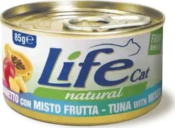 Life Cat Natural Scatoletta Tonnetto con Misto Frutta per Gatti 85gr