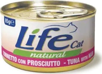 Life Cat Natural Scatoletta Tonno con Prosciutto per Gatti 85gr