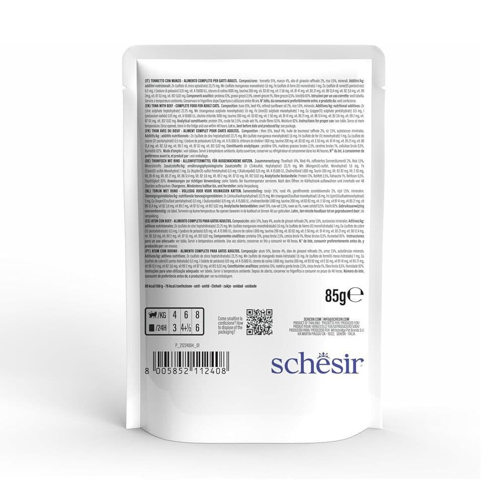 Schesir Complete Nutrition gatto tonnetto con manzo in gelatina alimento completo umido bustina 85 gr - 2