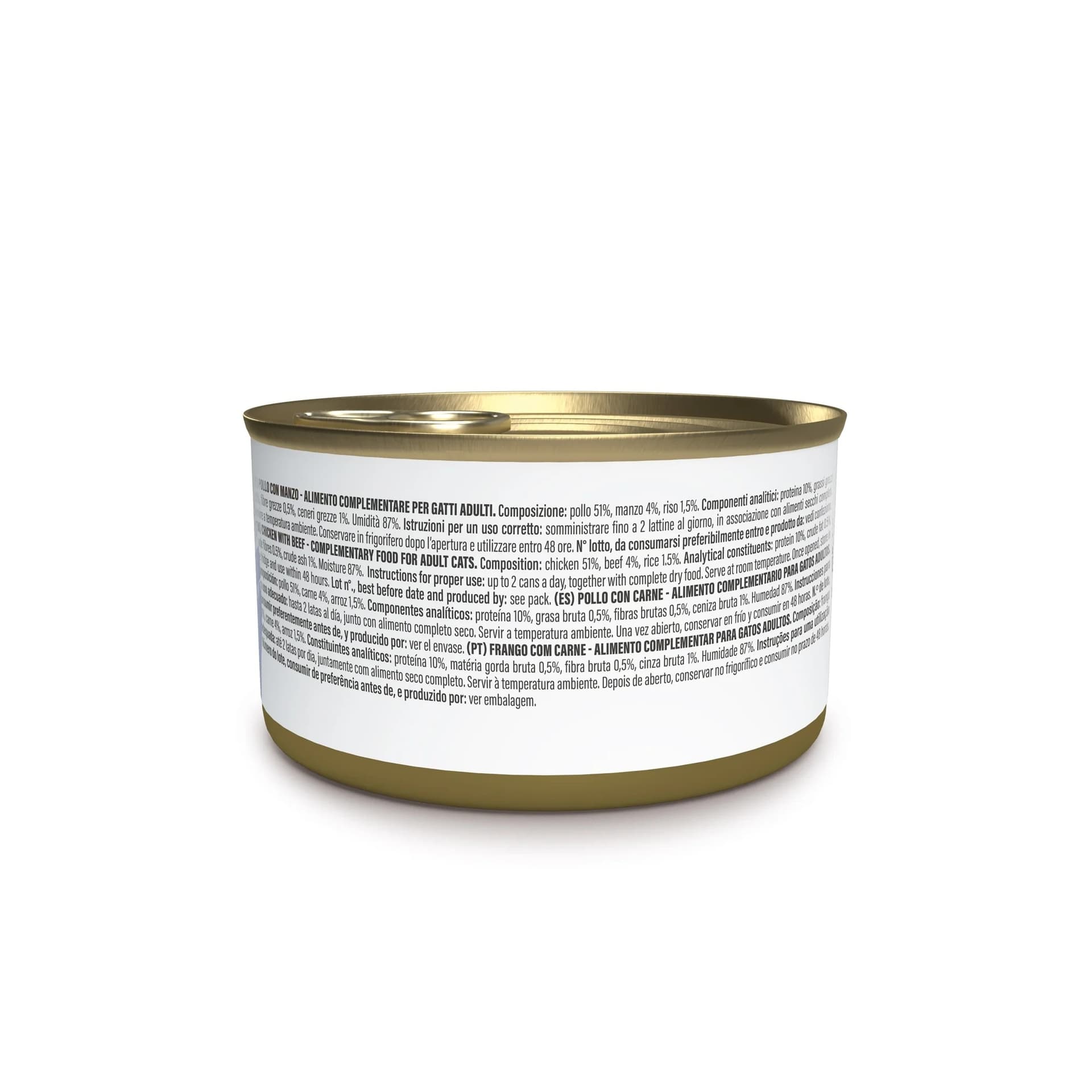 Schesir Complements per gatto adulto in brodo pollo con manzo alimento complementare umido 70 gr - 2