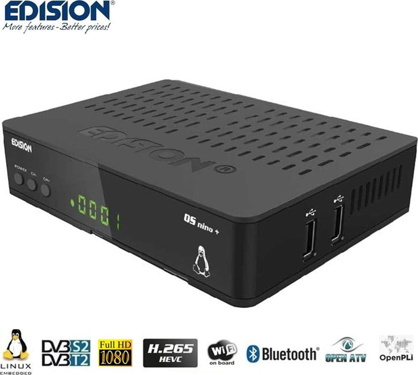 Edision OS Nino Plus Combo Enigma 2 DVB-S2+DVB-T2/C H.265/HEVC  - 1