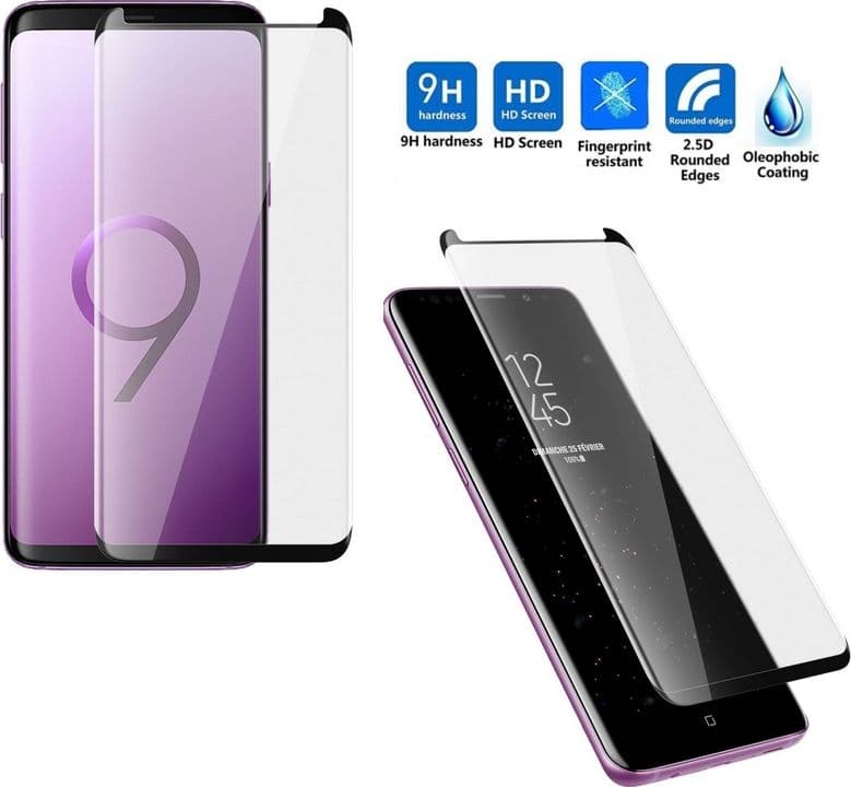 Pellicola protettiva in vetro temperato con Bordi Neri per SAMSUNG S9 PLUS