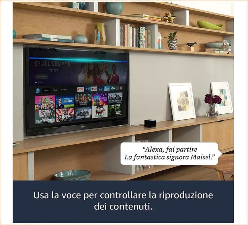 Fire TV Cube 4K con controllo vocale tramite Alexa e telecomando con comandi per la TV - 3