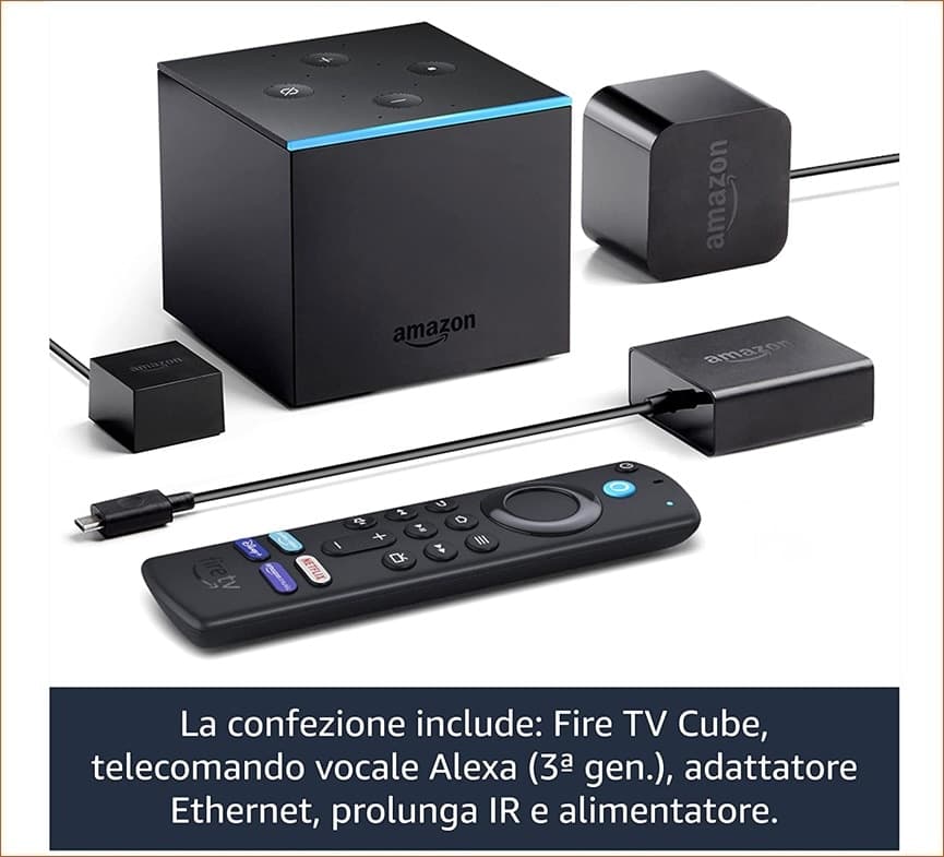 Fire TV Cube 4K con controllo vocale tramite Alexa e telecomando con comandi per la TV - 6