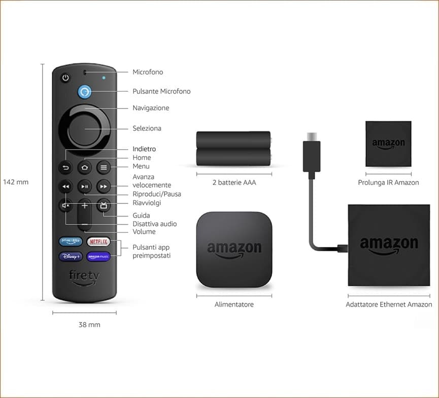 Fire TV Cube 4K con controllo vocale tramite Alexa e telecomando con comandi per la TV - 8