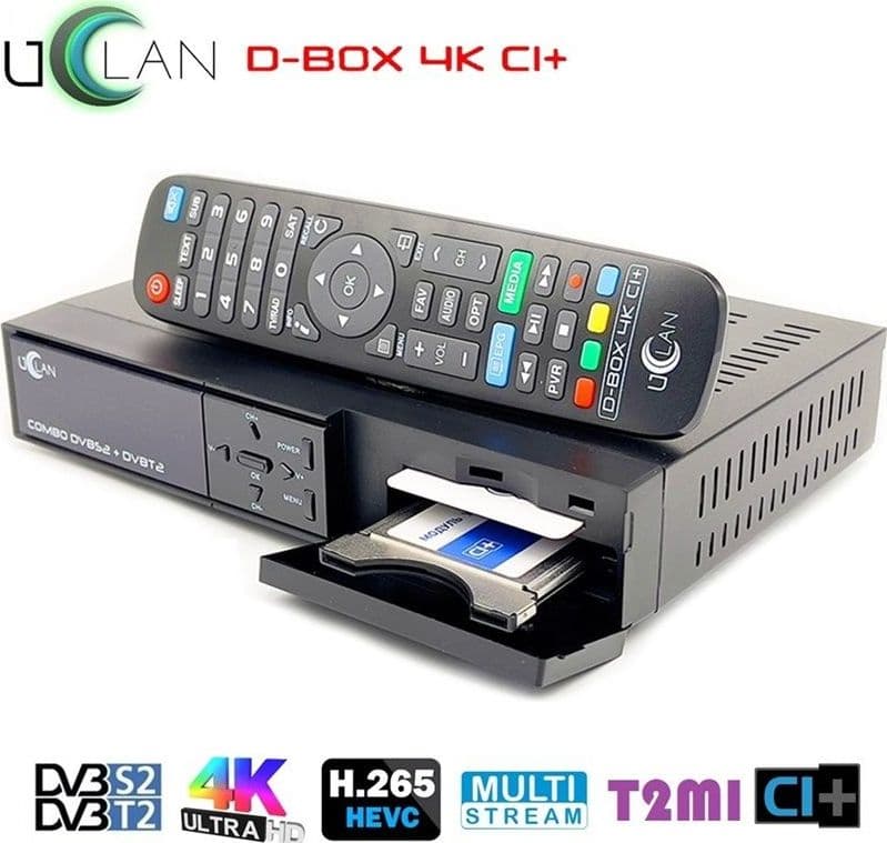 Decoder UCLAN D-BOX 4K CI+ Combo DVB-S2+DVB-T2/C Multistream T2MI