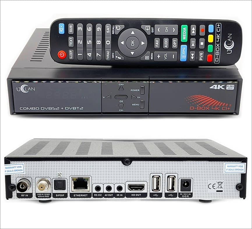 Decoder UCLAN D-BOX 4K CI+ Combo DVB-S2+DVB-T2/C Multistream T2MI - 2