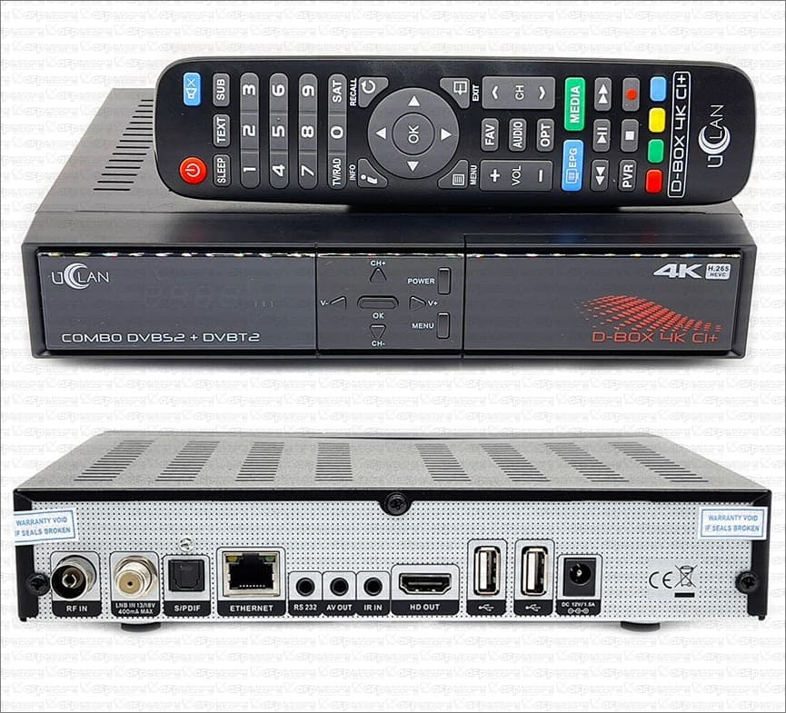 Decoder UCLAN D-BOX 4K CI+ Combo DVB-S2+DVB-T2/C Multistream T2MI con CAM Ci+ e Tessera Tivusat 4K ULTRA HD - 3