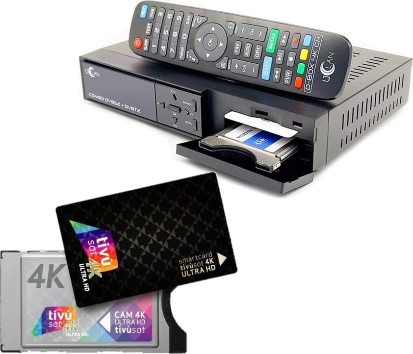 Decoder UCLAN D-BOX 4K CI+ Combo DVB-S2+DVB-T2/C Multistream T2MI con CAM Ci+ e Tessera Tivusat 4K ULTRA HD - 7