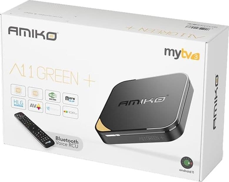 Amiko A11 GREEN+ 4K OTT H.265 2/16GB Quad-Core Android 11 Wifi Dual Band Bluetooth - 6