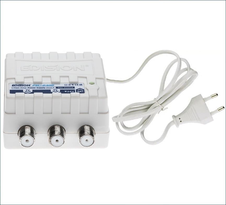 Alimentatore per amplificatore da palo antenna TV da Interno VHF UHF 24V 2 Uscite - 2