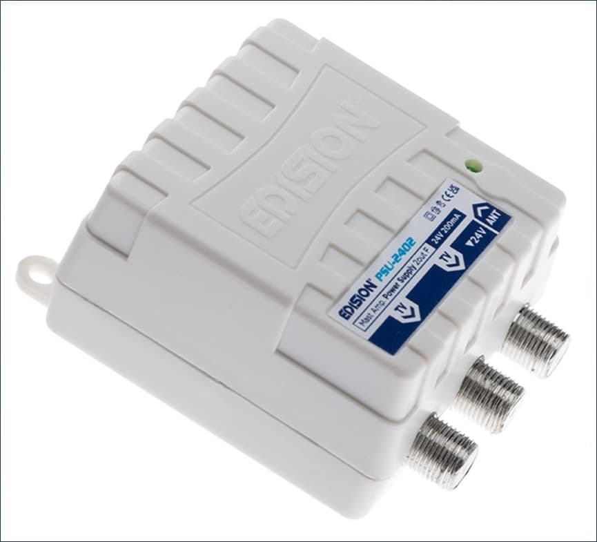 Alimentatore per amplificatore da palo antenna TV da Interno VHF UHF 24V 2 Uscite - 3