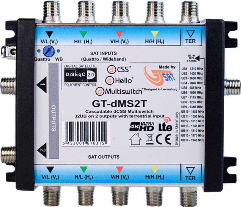 Multiswitch Ibrido dCSS/SCR 32uB 2 uscite più miscelazione TV passiva - 6