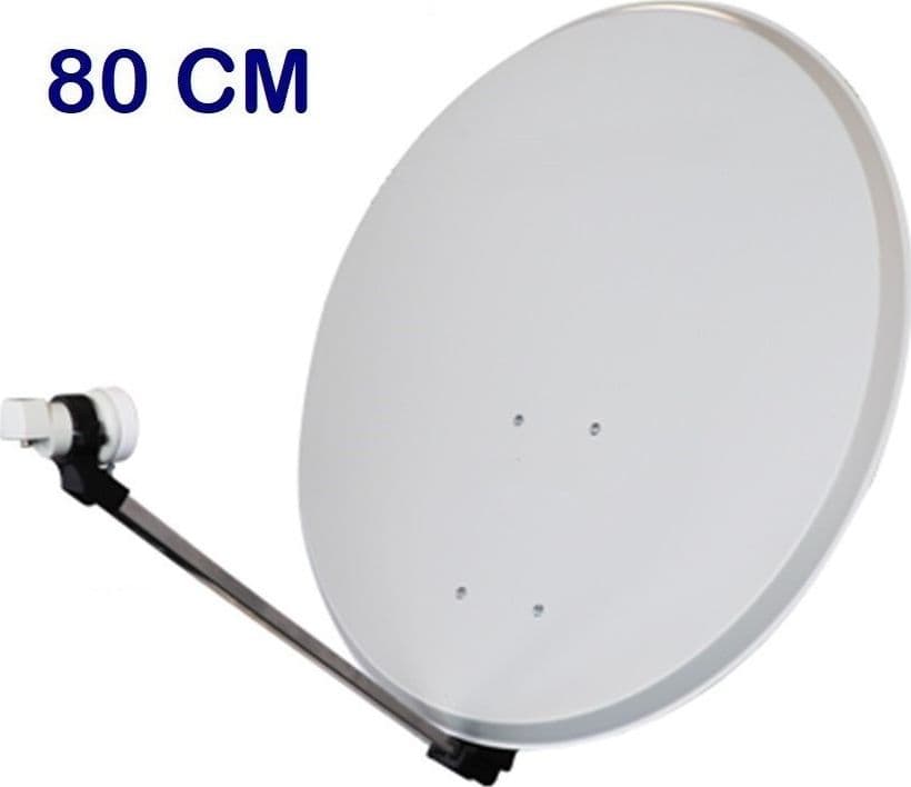 Parabola satellitare 80 Cm in acciaio con LNB a Singola Uscita