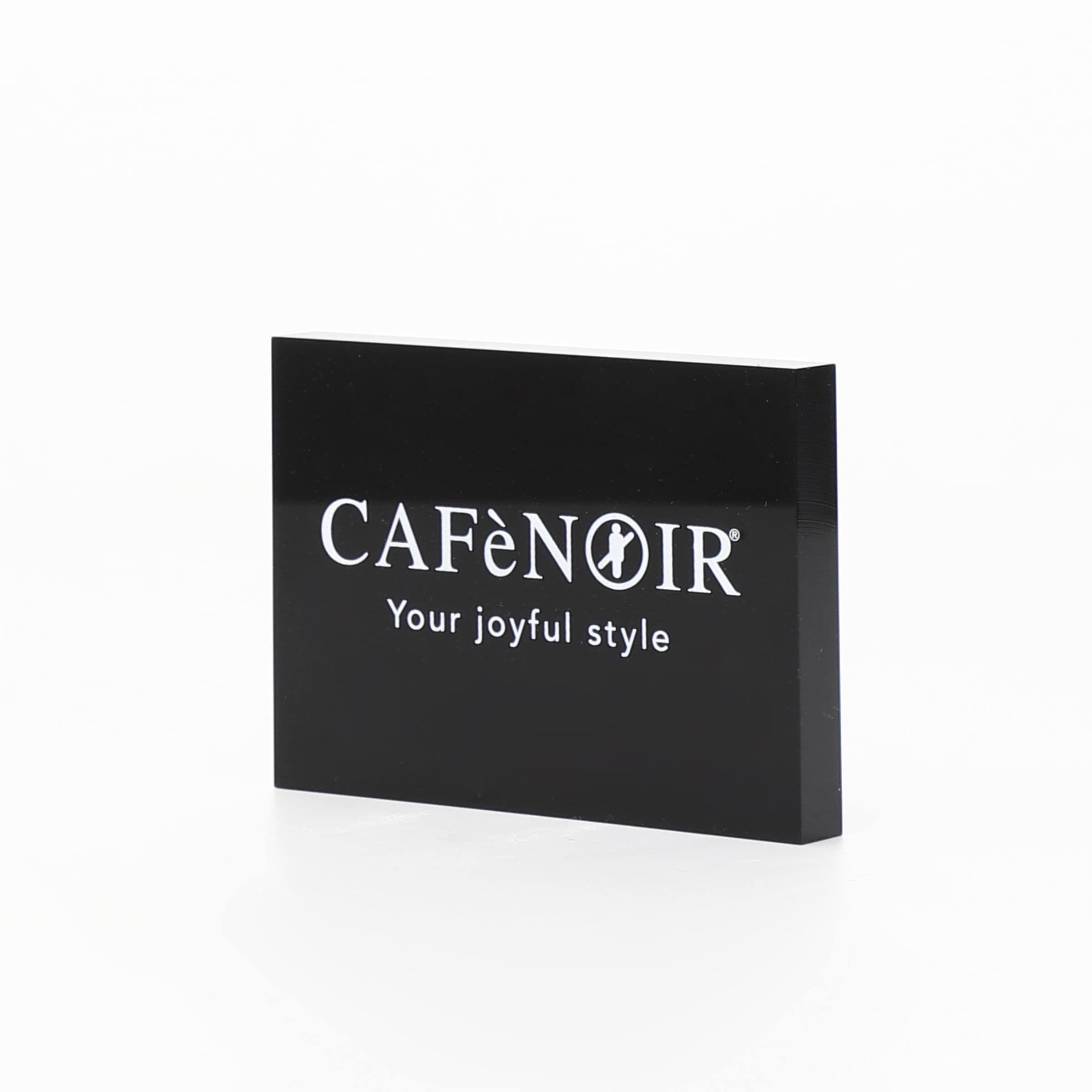 TARGA PLEXIGLASS NERO  (12X8,5X1,5CM)