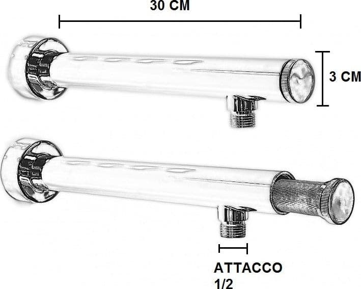 Braccio di sostegno doccia con filtro anti impurità da 30 cm - 2