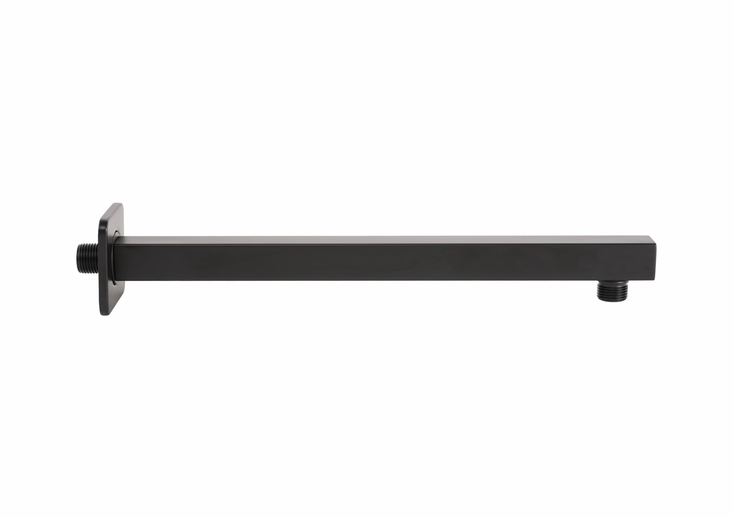 Braccio doccia quadrato nero opaco da 35,5 cm