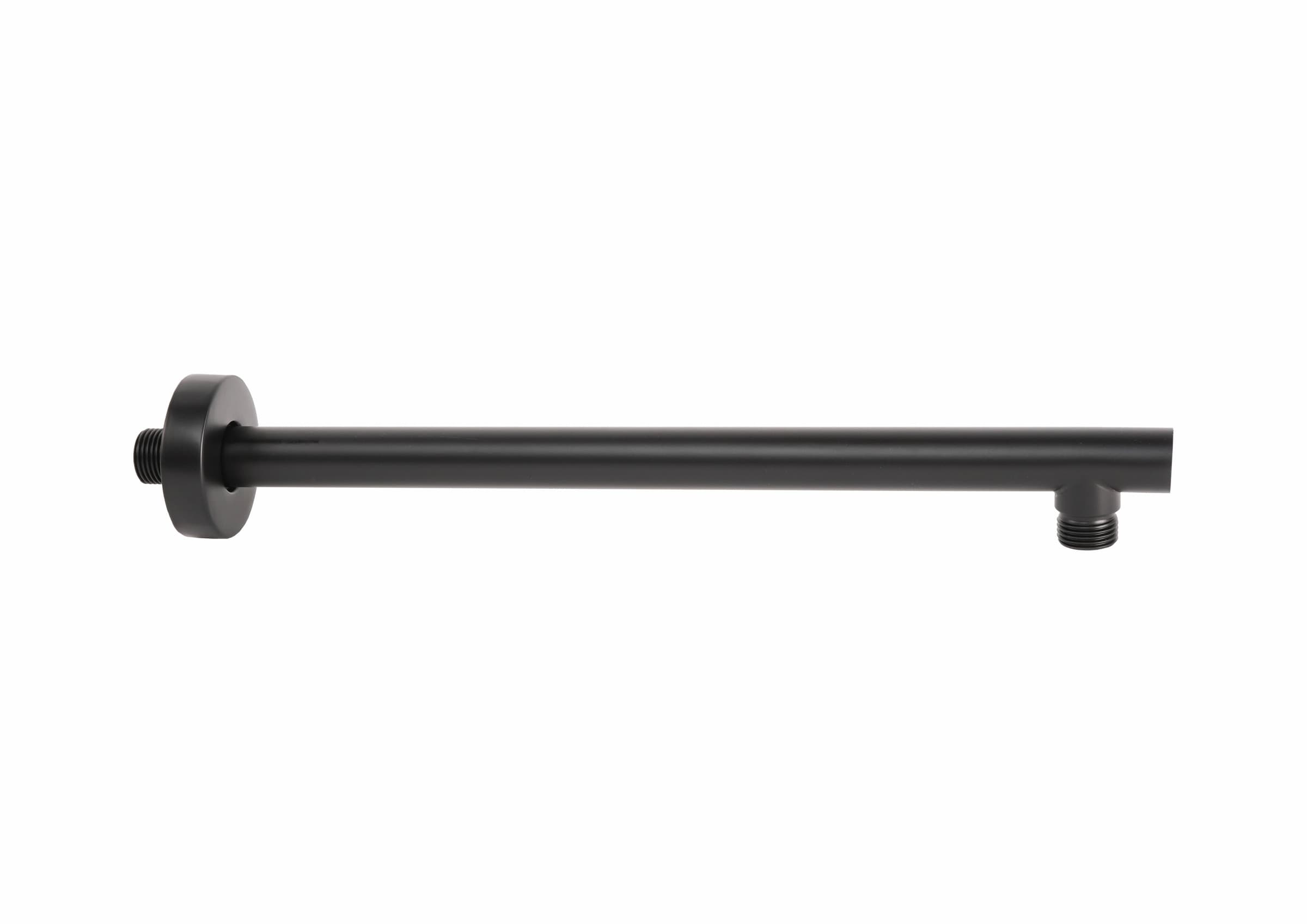 Braccio doccia tondo nero opaco lungo da 35 cm