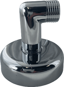 Curva per saliscendi, da 1/2 con rosone da 2 cm, in ottone